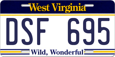 WV license plate DSF695