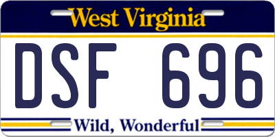 WV license plate DSF696