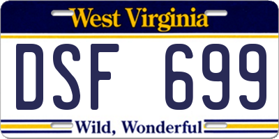 WV license plate DSF699