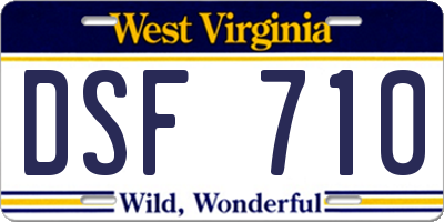 WV license plate DSF710