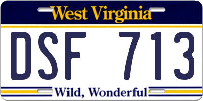 WV license plate DSF713