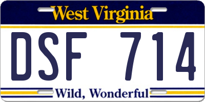 WV license plate DSF714