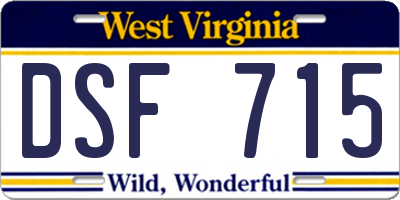 WV license plate DSF715