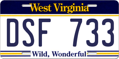 WV license plate DSF733