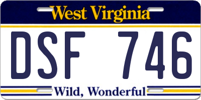 WV license plate DSF746