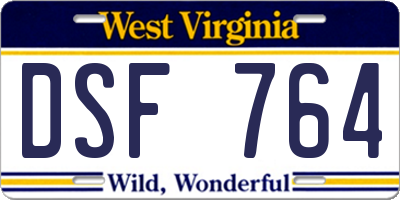 WV license plate DSF764