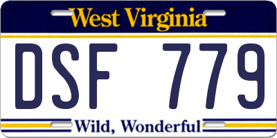 WV license plate DSF779