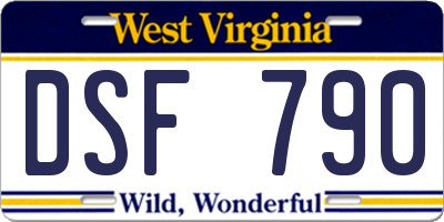 WV license plate DSF790