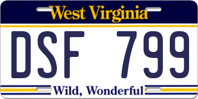 WV license plate DSF799