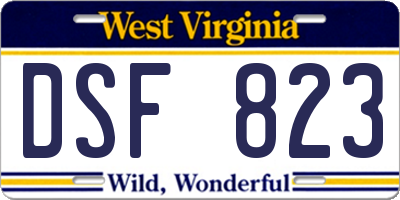 WV license plate DSF823