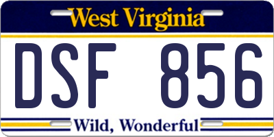 WV license plate DSF856
