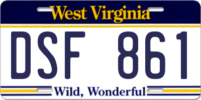 WV license plate DSF861