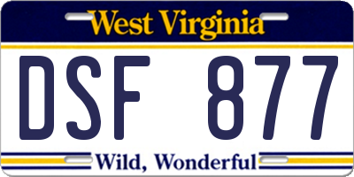 WV license plate DSF877