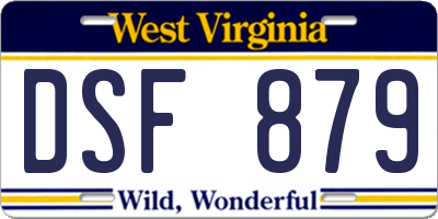 WV license plate DSF879