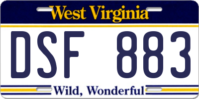 WV license plate DSF883