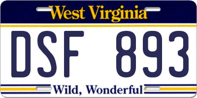 WV license plate DSF893