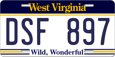 WV license plate DSF897