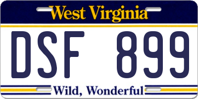 WV license plate DSF899