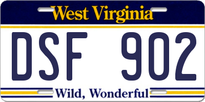 WV license plate DSF902
