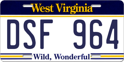 WV license plate DSF964