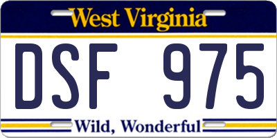 WV license plate DSF975