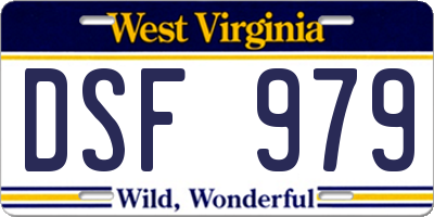 WV license plate DSF979