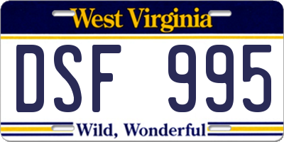 WV license plate DSF995