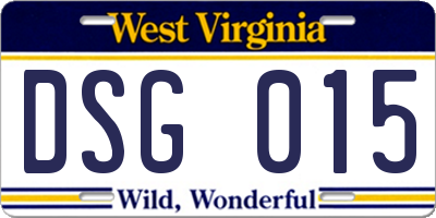 WV license plate DSG015