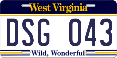 WV license plate DSG043