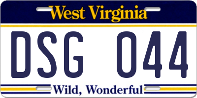 WV license plate DSG044