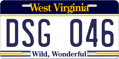 WV license plate DSG046