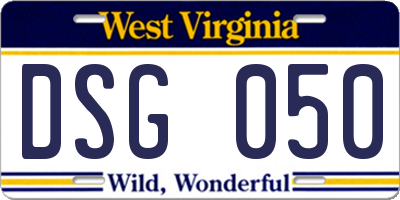 WV license plate DSG050