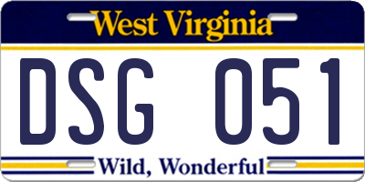 WV license plate DSG051