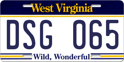 WV license plate DSG065