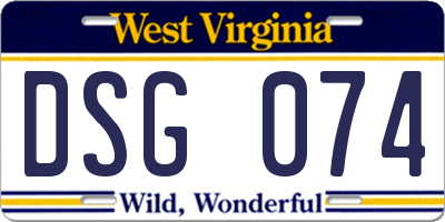 WV license plate DSG074