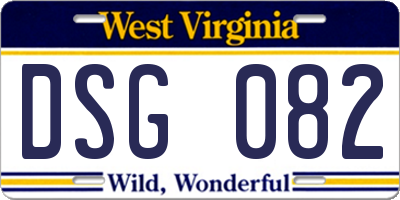 WV license plate DSG082