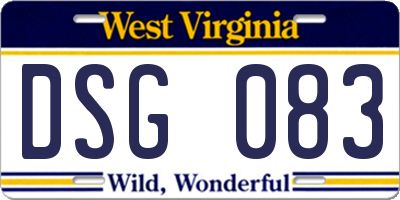 WV license plate DSG083
