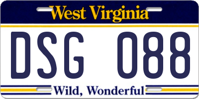 WV license plate DSG088