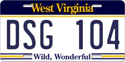 WV license plate DSG104