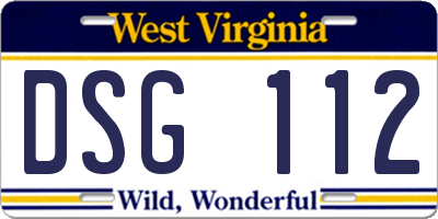 WV license plate DSG112
