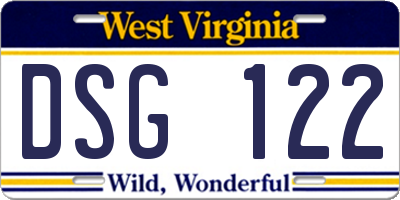 WV license plate DSG122