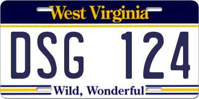 WV license plate DSG124