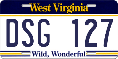 WV license plate DSG127