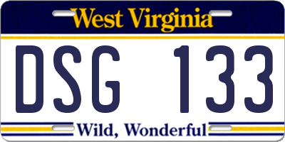 WV license plate DSG133