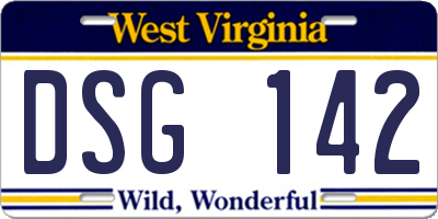 WV license plate DSG142