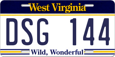 WV license plate DSG144