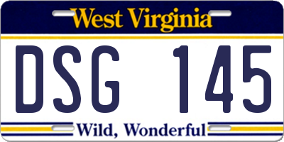 WV license plate DSG145