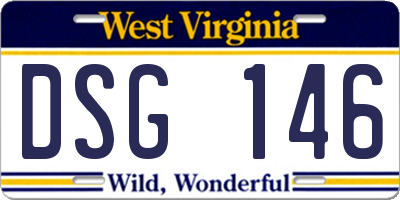 WV license plate DSG146