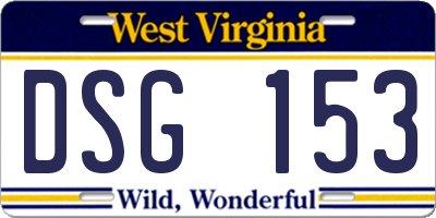 WV license plate DSG153