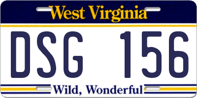 WV license plate DSG156